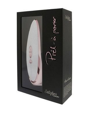 Люксовий вакуумний стимулятор Satisfyer Luxury Pret-a-Porter White зі вставкою зі шкіри