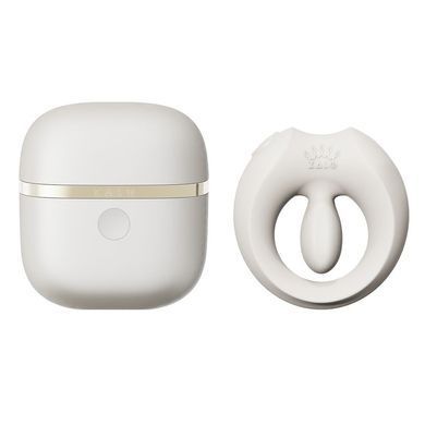 Ерекційне смарт-віброкільце Zalo Apis Ivory White, до 4 годин роботи, зарядний кейс