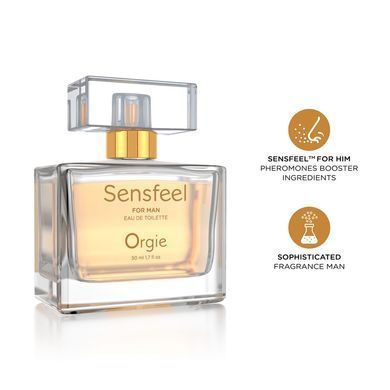 Чоловіча туалетна вода SENSFEEL + афродизіак, 50 мл ефективна феромон-технологія Orgie (Бразилія-Португалія), деревні ноти