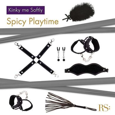 Подарочный набор для BDSM RIANNE S - Kinky Me Softly Black: 8 предметов для удовольствия, черный