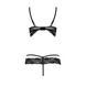 Комплект білизни SARIA SET OpenBra black L/XL - Passion Exclusive: стрепи: відкритий ліф, стрінги