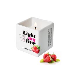 Масажна свічка Love To Love LIGHT MY FIRE Strawberry (80 мл) без парабенів і консервантів, полуниця