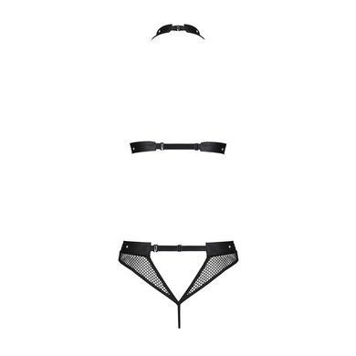 Білизна з відкритим доступом Passion MOONLIGHT SET L/XL black топ, стрінги