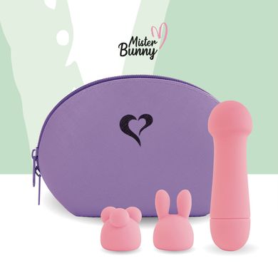 Мінівібратор FeelzToys Mister Bunny Pink з двома насадками