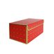 Подарункова коробка червона з золотим геометричним малюнком, S — 20,2×14×10,5 см